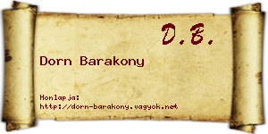Dorn Barakony névjegykártya
